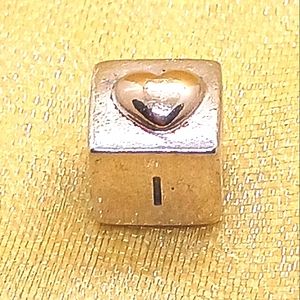 Pandora Sterling Silver and 14k Gold "I Love You " Retired Charm